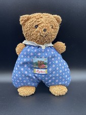 Sigikid Frottee Teddybär Plüsch Stofftier Halstuch ca 22cm Braun Blau Gemustert