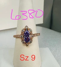 Bomb Party Sz9 Revealed BP Ring Jewelry RBP Flower Marquise Purple Rose Gold Pl