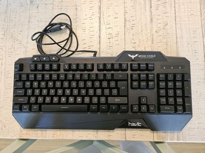  Havit Gaming Keyboard Backlit Computer Keyboard Magic Eagle Tested & Works