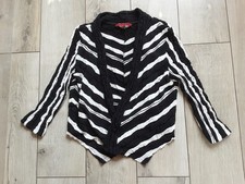 Damen Pullover Jacke Gr.XL VETONO schwarz weiß diagonal gestreift neuwertig 