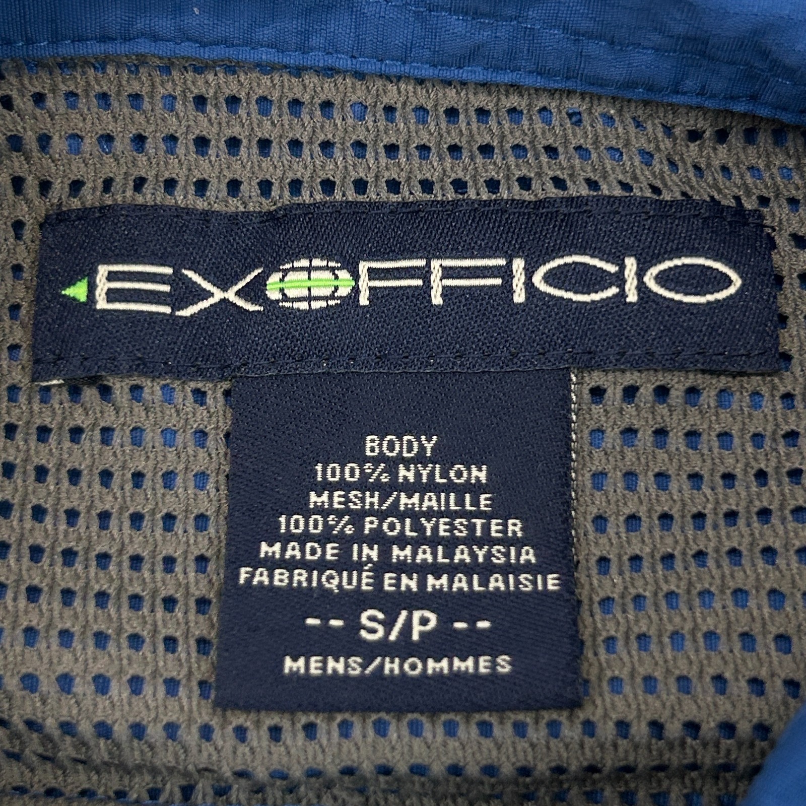 ExOfficio Button Front Shirt Hiking Hiker Fisherman Fishing Vented Blue S Small