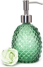 Glass Soap Dispenser with Stainl Steel Pump, Clear Dish Soap/Hand