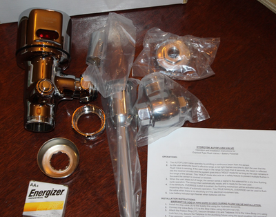 #ad Hydrotek HB8000C B1 Batt. Powered Sensor Operated Urinal Flush Valve Chrome $188.49