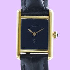 Cartier Tank Black Dial on Leather N/A