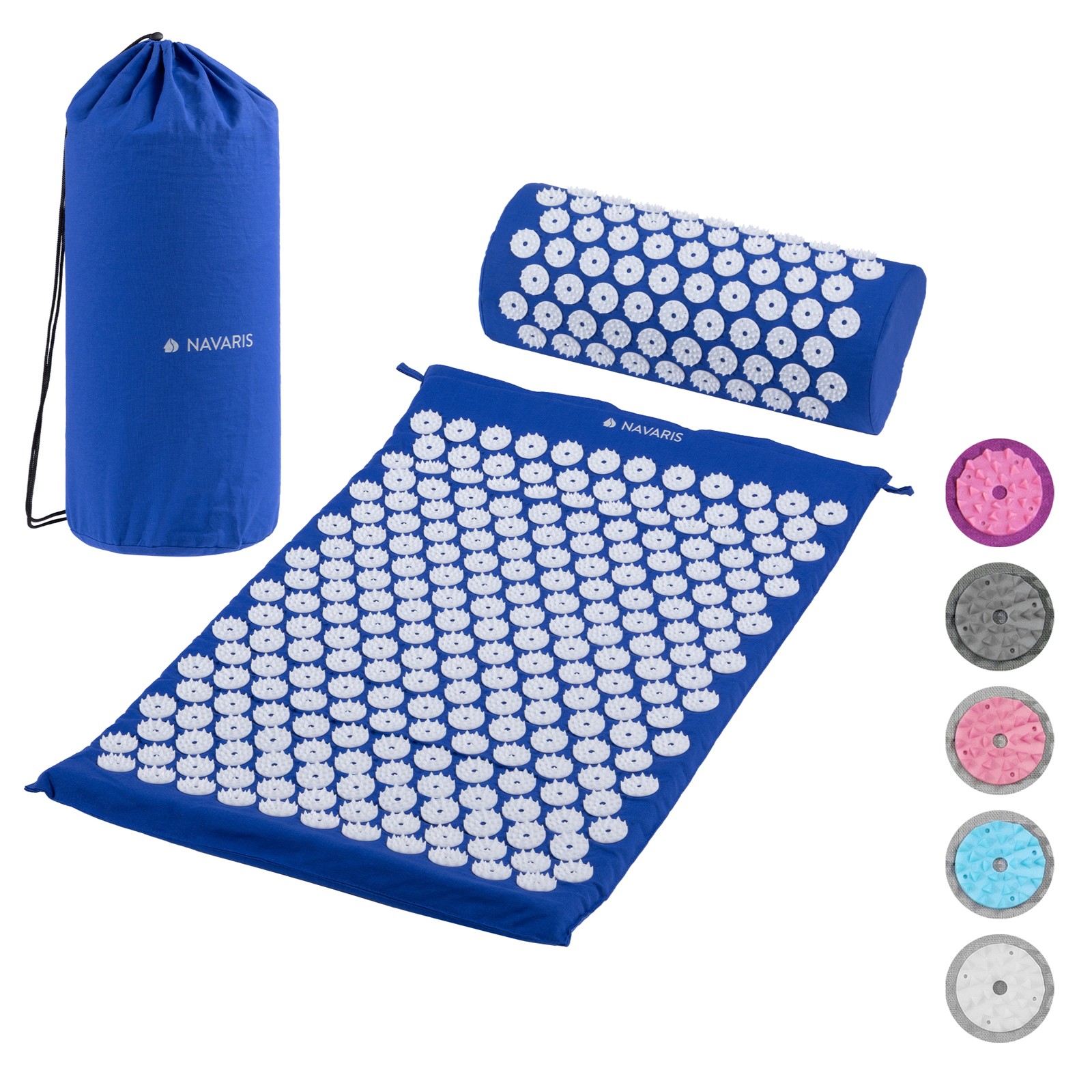 Массажный набор Akupressur 1x Akupressurmatte 1x Kissen Matte Kopfkissen Blau 9790₽