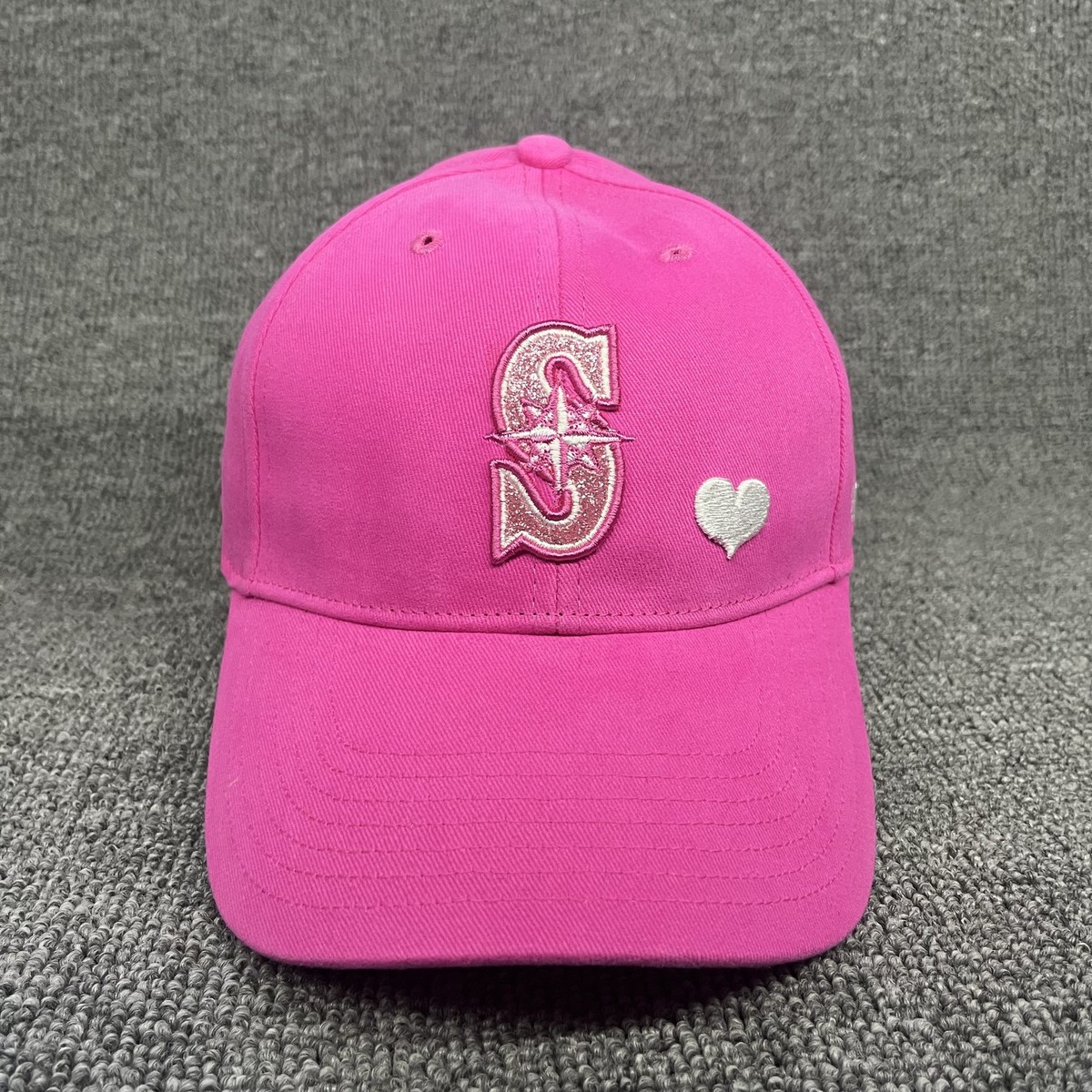 Seattle Mariners '47 Brand Clean Up Hat Pink Heart Adjustable MLB Women's Cap