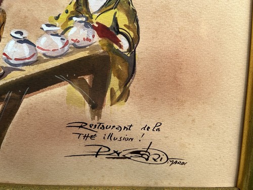Paul Neri Aquarelle originale gouachée Tableau , Maroc Orientaliste, Peinture - Afbeelding 3 van 10