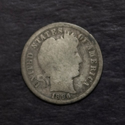 1896 S Barber Dime Good Cleaned Lot 1206