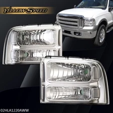Fit For 05-07 Ford F250 F350 F450 F550 Super Duty Clear Lens Headlights