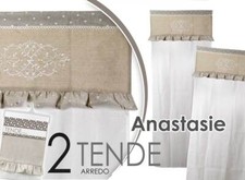 2 Tende Tenda Finestra Beige Porta Interno Coppia Shabby Chic ASSORTITE 60*150cm