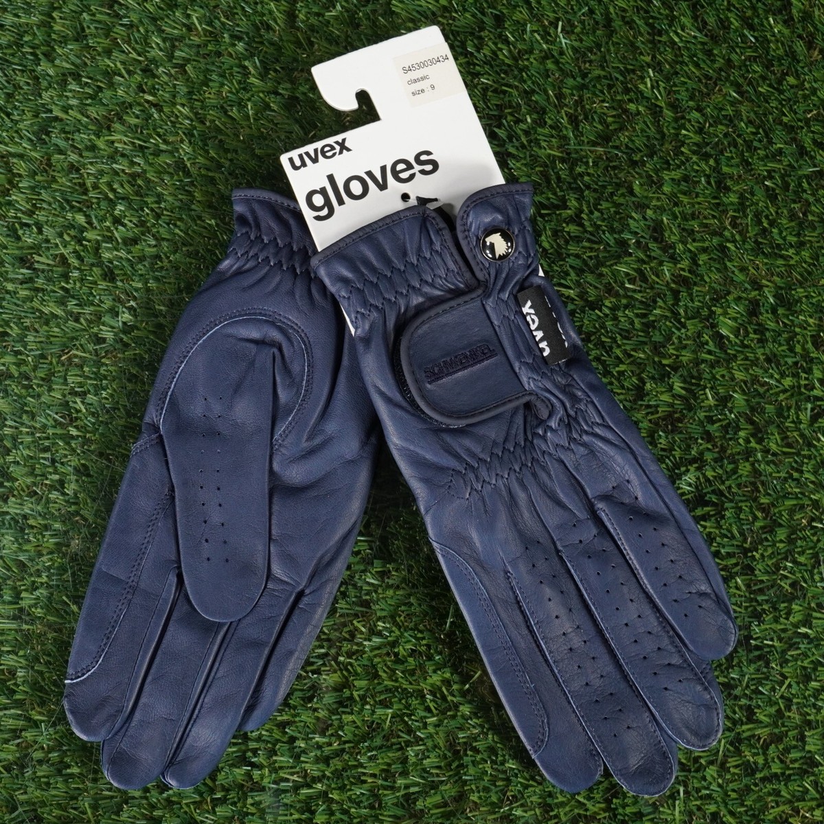 UVEX CLASSIC HORSE RIDING GLOVES SIZE BLUE NAVY BRAND NEW
