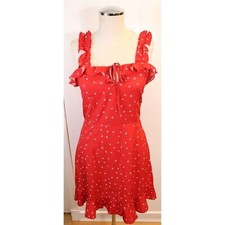 NWT Nasty Gal Red Dress Short Dress Sleeveless Heart Polka Dots (30)