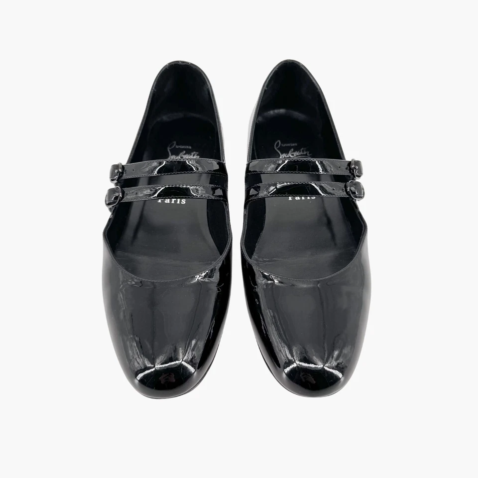 Christian Louboutin Sweet Jane Pisos Talla 37.5 EE. UU. 7.5 Negro Patente Mary Jane Foto 2 de 4