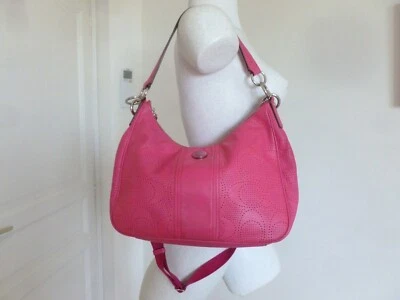 SUPERBE ET RARE SAC EN AGNEAU MARQUE COACH NEW YORK ROSE FUSHIA ETAT IMPECCABLE - Photo 1/4