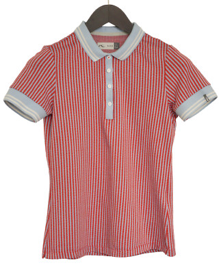 Damen KJUS Ella Struktur Polohemd Klassisch Freizeit S IT40 FR36 US6 UK8 XME797