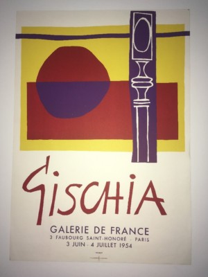 Gischia Galerie de France アンティークアートポスター！ Affiche Gischia Galerie de France 1954 | eBay