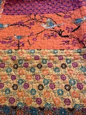 Lush Decor Royal Empire Tangerine Quilt Striped Pattern Reversible 50x60