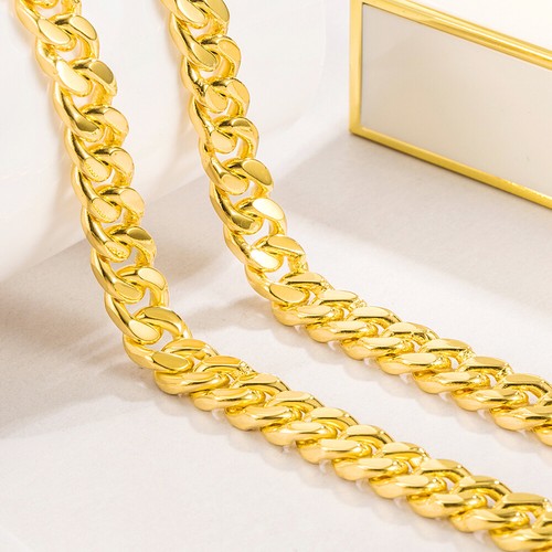 925 Sterling Silver Italy Curb Chain Cuban Link Chain Necklace 8mm for Men Women - Picture 17 of 25