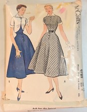 MCCALLS VINTAGE PATTERN 9789 Women's Dress Size 16 Cut COMPLETE