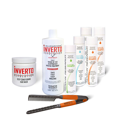 Treat Wash N' Go Inverto Instant Results Keratin Treatment Jumbo Kit Worlds Best