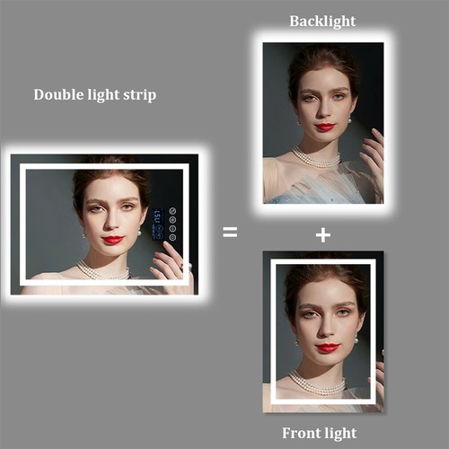 LUVODI Bluetooth LED Bathroom Mirror Dual Lights Anti-Fog Makeup Mirror Music - Picture 14 of 22