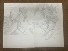 *RARE* Divinity #4 Splash Pages 2-3 Original Art Valiant Trevor Hairsine WOW!!