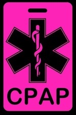 Personalized Hi-Viz Pink CPAP Bag Tag - Sleep Apnea