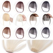 Flat Wispy Air Fringe With Temples 100 Remy Human Hair Bangs Clip In Beauty US