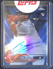 2018 Topps Chrome Rafael Devers Blue Refractor Rookie Card 097/150