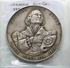 General John Stark LIVE FREE OR DIE Medallic Art Co. NY .999 Silver Medal 64mm