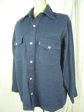 LEVI'S GENTLEMEN'S JEANS Vintage Navy Men Acrylic Shirts WHITE TAB-Bust 44/M