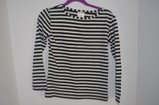 Persnickety Girls Size 7 Striped Layering Top Black/White Fall 2012 Made In USA