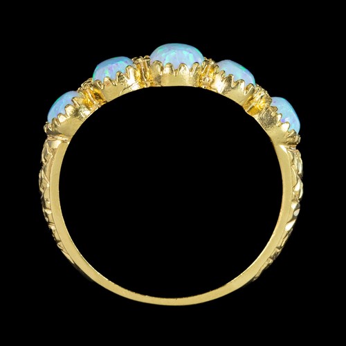 Anello stile vittoriano opale cinque pietre - Foto 5 di 5