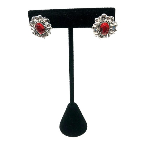 Collier Et Boucles D'oreilles AVON Coletta - Argent Et Rubis/rhinestones - Neuf Sans Emballage
