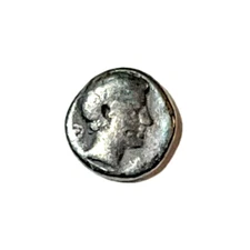 Ancient Greek Silver Coin Troas Cebran AR Obol 400 BC. Apollo and Ram Head