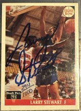 Larry Stewart Coppin State Basketball Front Row Autograph Rookie Card Auto /1000. rookie card picture