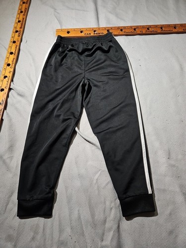 Adidas Pants Youth Kids Size 6 Black Sweatpants Performance 3 Stripe Joggers - Picture 14 of 14