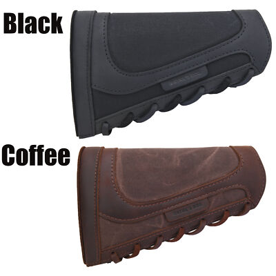 Leathert Gun Buttstock Shell Holder Cover Fit .30/30 .308 .22mag 12GA USA SHIP