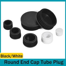 Round Plastic Blanking End Cap Caps Tube Pipe Inserts Plug Bung Black/White