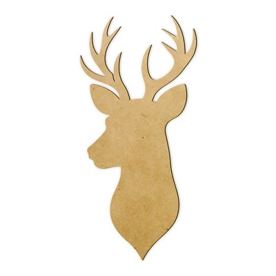 Wanddeko Hirsch Kopf Geweih Deko aus MDF Holz klein bis groß