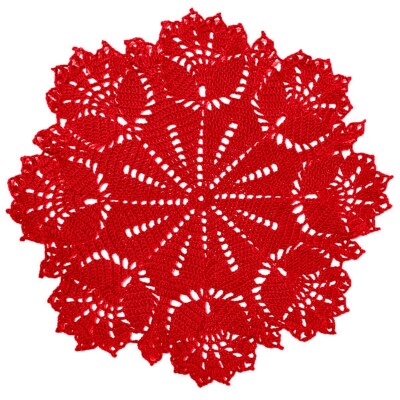 16 inch Tulip Lace Placemats Crochet Flowers Table Kitchen Coaster Dinner Doily