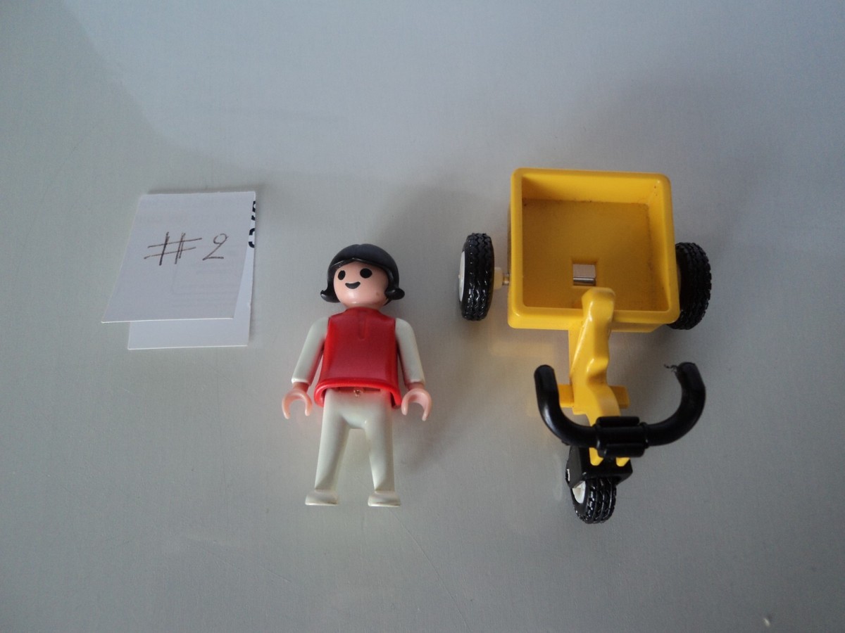 Playmobil Vintage City Life 1987 - Set 3300 Bicross Blanc Et Jaune - Occasion - Avec Personnages Et Accessoires
