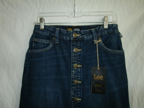Gonna jeans midi LEE vintage moderna 24 denim con bottoni Kansas Free People nuova con etichette - Foto 5 di 8
