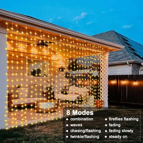 3M LED Curtain String Lights Fairy Decor Christmas Party Garland Waterfall Light - Picture 5 of 20