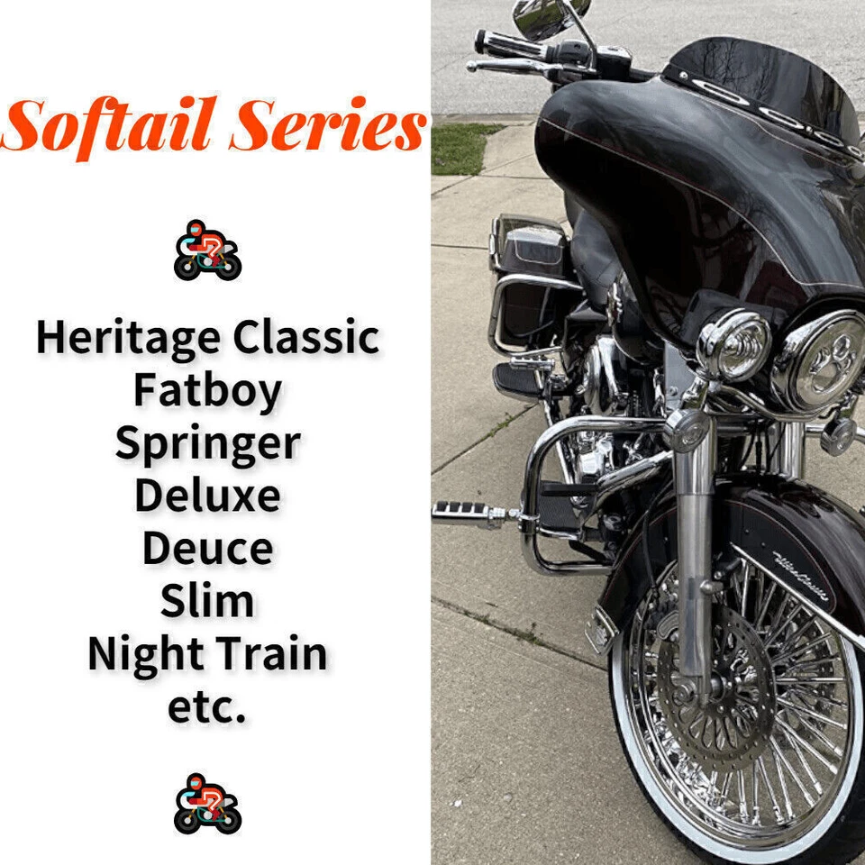 21 & 18 Fat Spoke Wheels for Harley Heritage Softail Fatboy Deluxe FXST FLSTF - Изображение 2 из 4