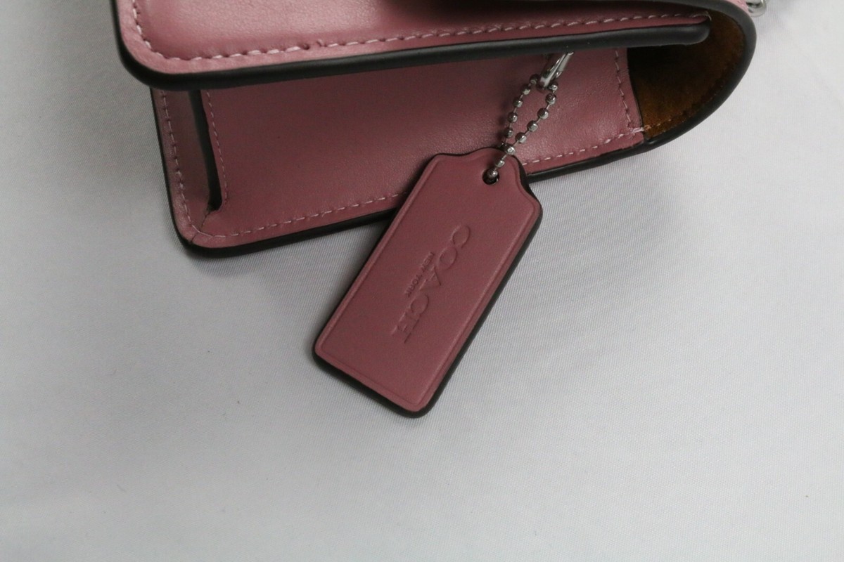 Coach Smooth Leather Eliza Flap Crossbody In True Pink