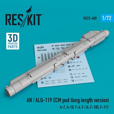 ResKit RS72-0409 1:72 AN / ALQ-119 ECM pod long ver. A7, A10, F4, F16, F105,F111