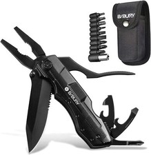 BIBURY Geschenk Männer 5in1 Multifunktionsmesse Faltbar Multitool Taschenmesser