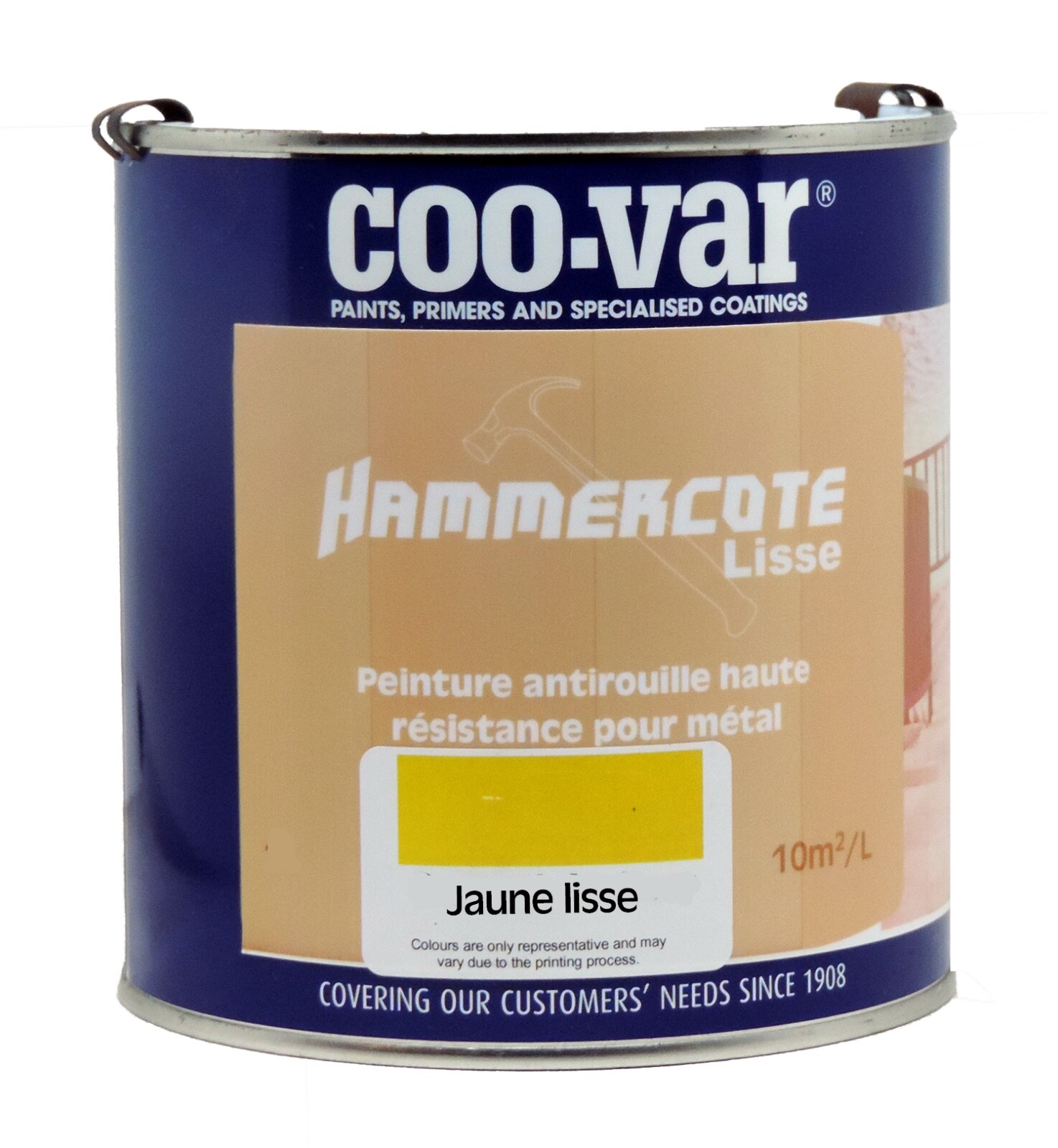 Peinture métal anti-rouille haut de gamme Coo-Var jaune lisse 1L