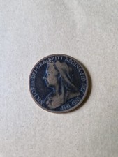 1899 Victoria One Penny, RARE, Veiled Head, good condition